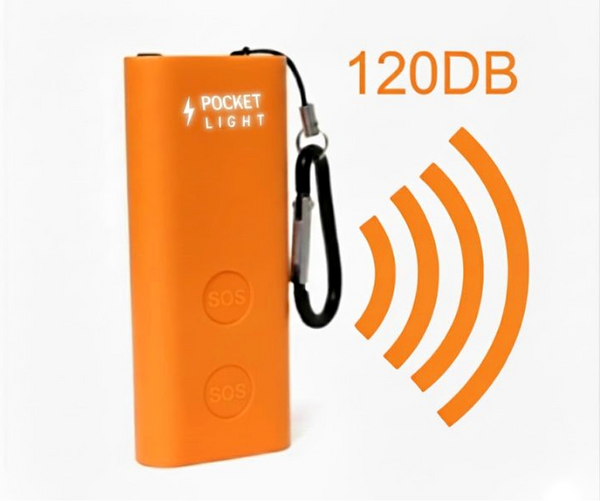 PocketLight Alarme SOS — Alarme Personnelle 120dB + Lampe LED Stroboscopique Rechargeable